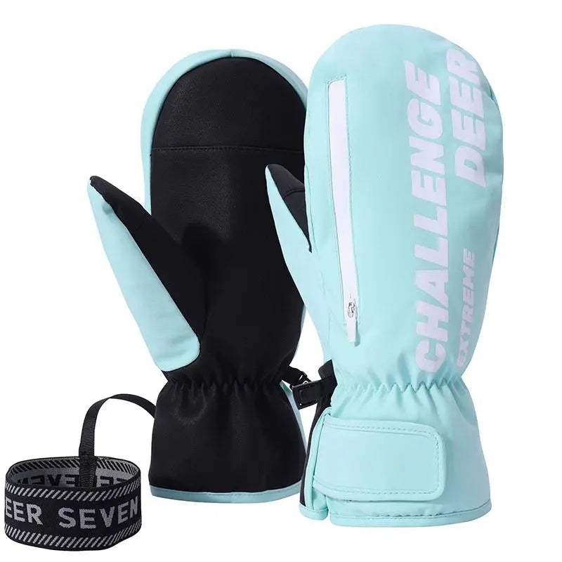 Touchscreen Snowboard Mittens Shaped Long Gloves