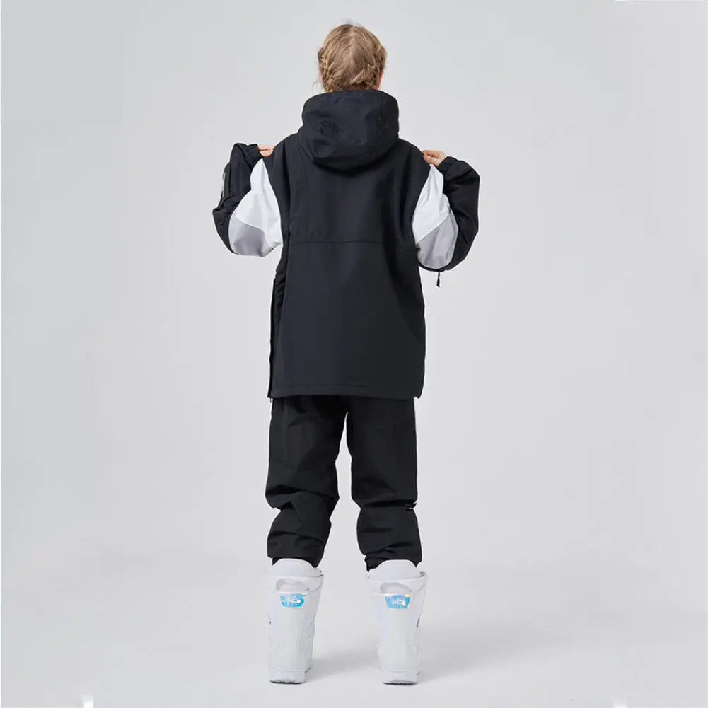 Unisex Ski Snowboard Insulated Anorak Hoodie Winter Ski Jacket
