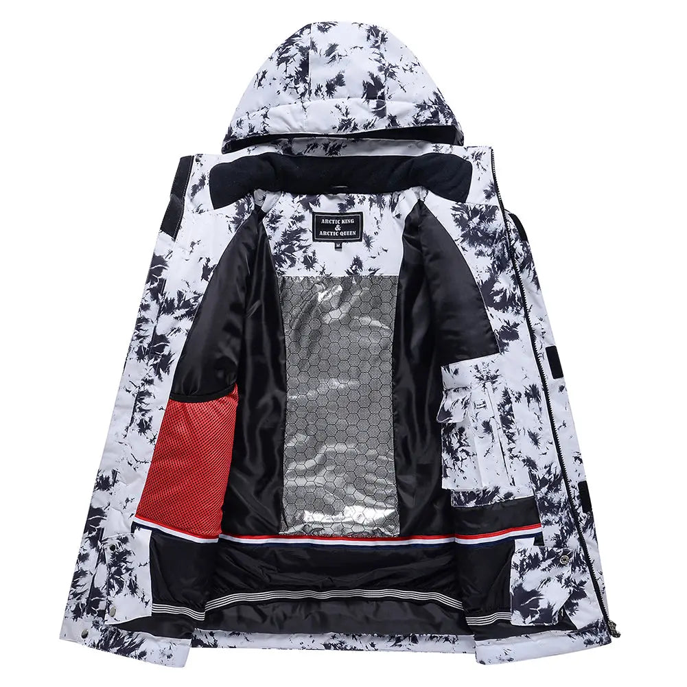 Women Hooded Insulated Snow Jacket&nbsp;Printed Ski Coat for Outdoor Sports