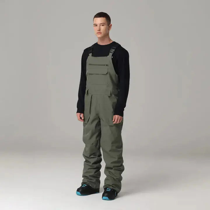 Men's Winter Windproof High Waist Overalls Ski Bibs Pants-US ONLY