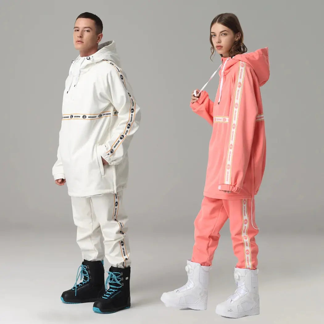 Matched Couple Ski Jackets & Pants Snowboard Half-zipper Hoodies
