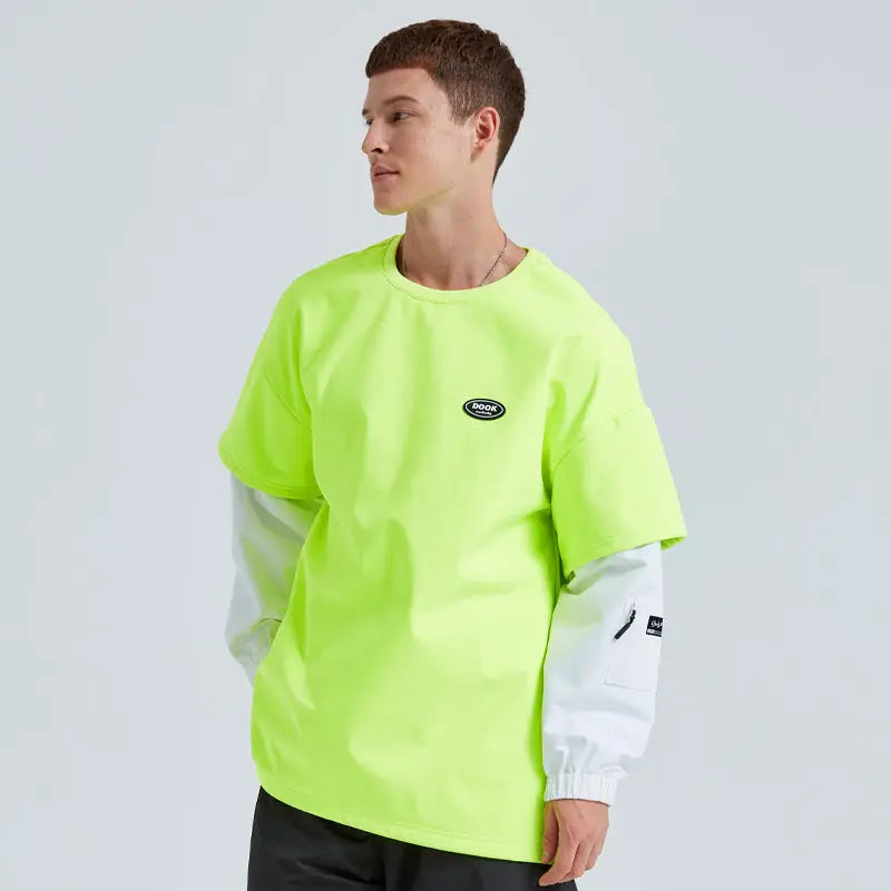 Couple Style Outdoor Ski Sweatshirt Patchwork Top