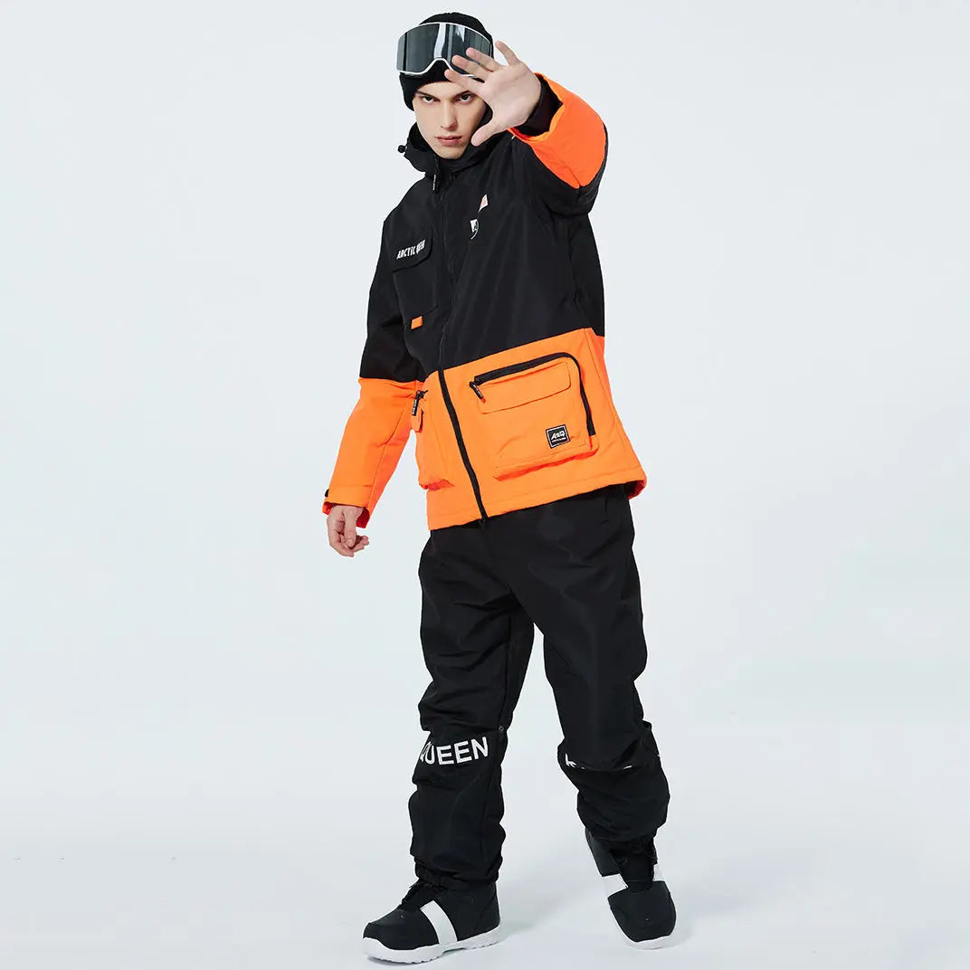 Hotian Men Ski Insulated Cargo Jacket Waterproof&nbsp;Outdoor Coat