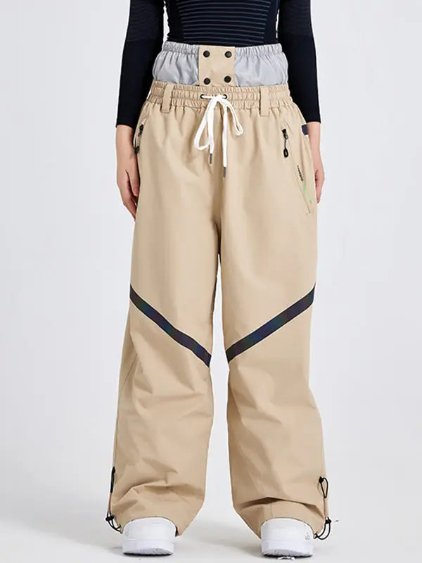 Women High Waist Outdoor Baggy Snow Pants