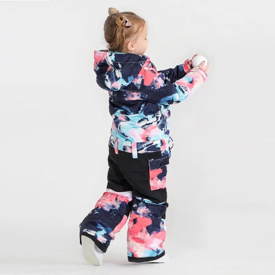 Kids Colorful One Piece Ski Suit&nbsp;Baby Outdoor Warm Ski Jumpsuits