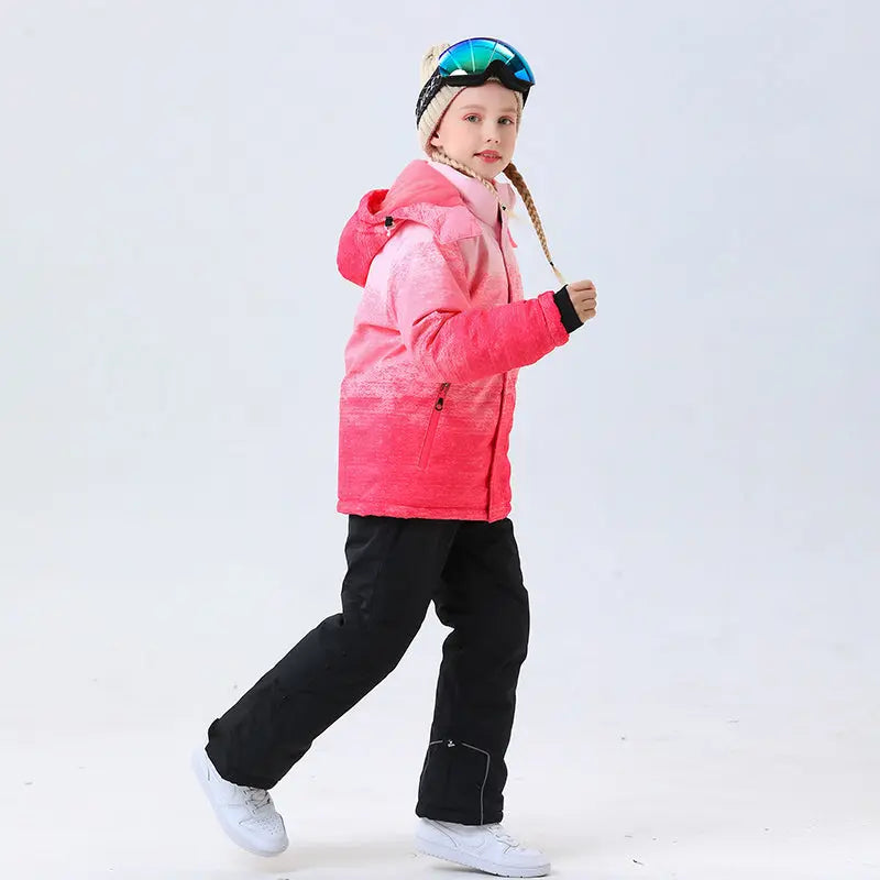 Hotian Girl Snow Jackets & Snow Pants Set Waterproof