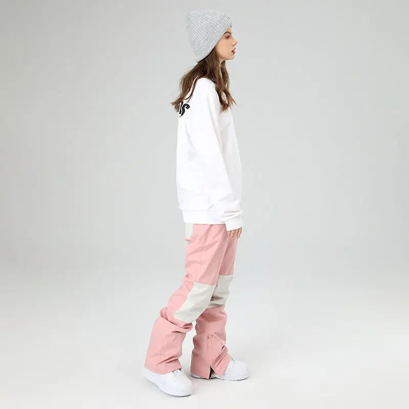 Slim Fit Spliced Snow Pants Outdoor Sports Trousers