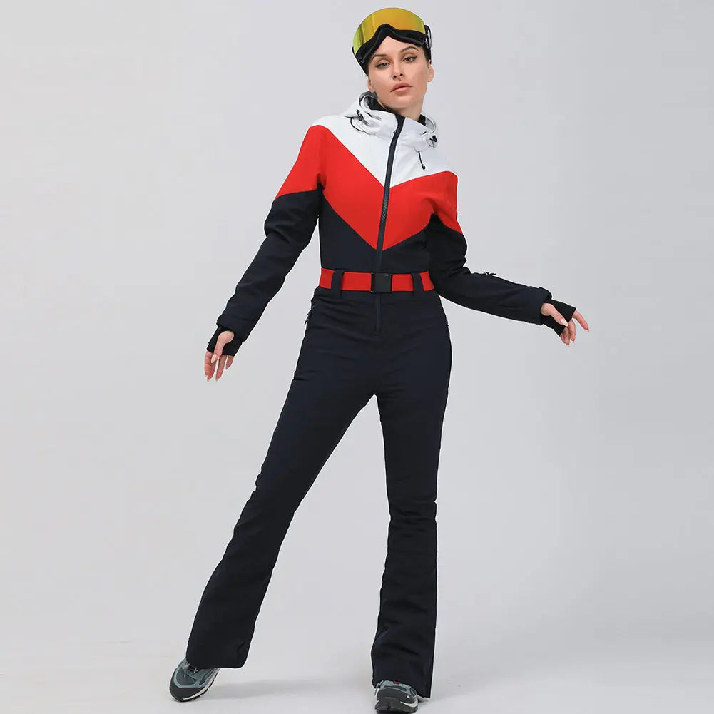 Retro Women One Piece Ski Jumpsuits New Slim Fit Snowsuits&nbsp;